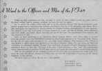 A Word to the Officers and Men of the PF-69, by Cdr. H.F. Stolfi